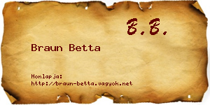 Braun Betta névjegykártya